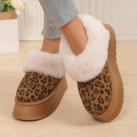 Botas de nieve con estampado de leopardo, engrosadas y de terciopelo para mantener el calor y usar a la moda antideslizante. - details 12