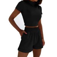 Conjunto de Pantalones Cortos Delgados de Moda Verano 2024 Top Corto Ajustado de Color Sólido y Shorts Estilo Callejero para Mujeres - details 26