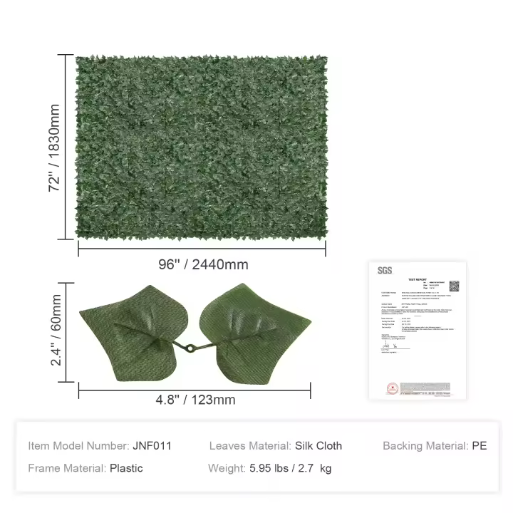 SucceBuy Ivy Privacy Fence, pantalla de pared verde artificial de 1 x 4 m. Respaldo de tela de malla y junta reforzada incluidas. Decoración de hojas de vid de setos artificiales para jardín, patio y balcón al aire libre - 1