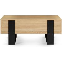 Mesa baja rectangular de madera y negro - details 3