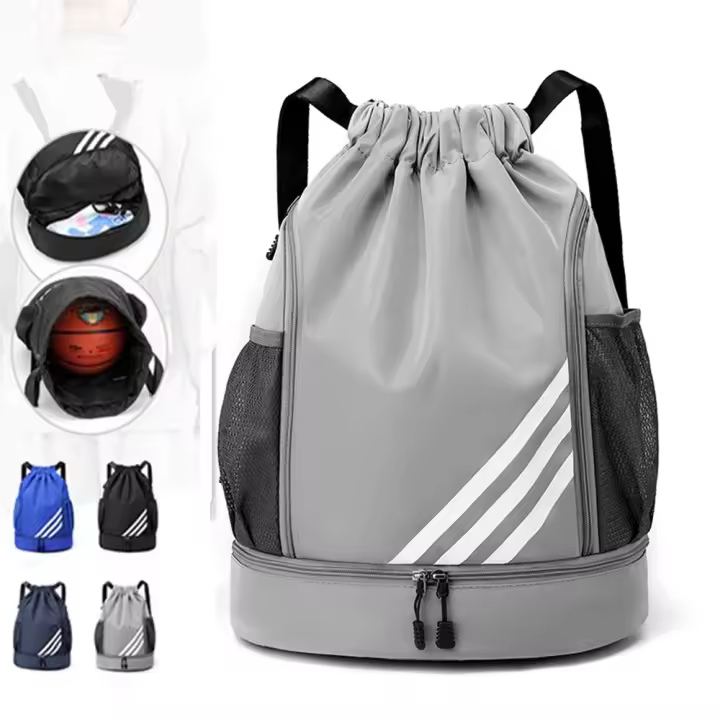 Bolsa de deporte de gran capacidad,Impermeable, con compartimento inferior y cordón ancho - 1