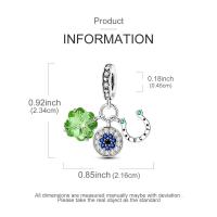 Abalorios de Plata 925 con Forma de Trébol de Cuatro Hojas, Ojos y Herradura, Compatibles con Pulseras Originales de Plata 925, para Mujer, Joyería, Manualidades, Regalos - details 4