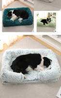 Cama De Perro Mediana Cubierta Por La Mitad Sofá Cuadrado Suave Para Gatos Relleno Total Cojín De Plush Casa Para Mascotas Materiales Ecológicos Lavable Mecánicamente - details 6