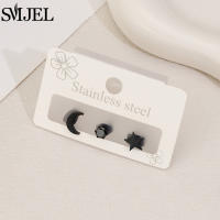 3Pcs Pendientes De Estrella Y Luna Pequeña En Acero Inoxidable Joyería Diaria Para Adolescentes Regalo De Cumpleaños Para Mujer Bijoux - details 5