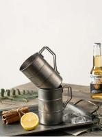 Taza de cerveza de acero inoxidable 304 de estilo industrial, bebida fría estilo camping al aire libre, taza de alta estética - details 0