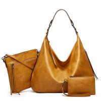 Bolso de hombro de piel sintética para mujer, conjunto de tres piezas, suave - details 51