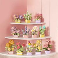 Bloques de Construcción de Cactusas Flor Eterna Bonsái Árbol Jardines Románticos Ladrillos DIY - details 4