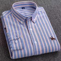Camisa de manga larga de algodón puro para hombre, ropa bordada de negocios informal, Color sólido, primavera y otoño - details 1