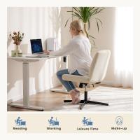 Silla de Oficina Moderna Ajustable Estilo Cruzado de Piernas Ancha sin Brazos - details 9