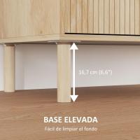 Salón Aparador con Estante Ajustable 2 Puertas Sistema Antivuelco Patas de Madera de Pino - details 7