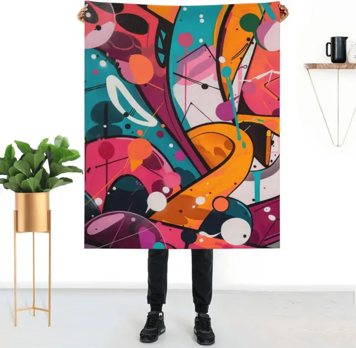 Manta de Franela de Arte Creativo Suave, Artística, Ideal para Hogar Moderno - 1