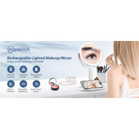 MIYADIVA Lupa recargable tipo C para maquillaje iluminada 20X, espejo de tocador de 2 lados con 3 modos de iluminación estables, enfoque - details 0