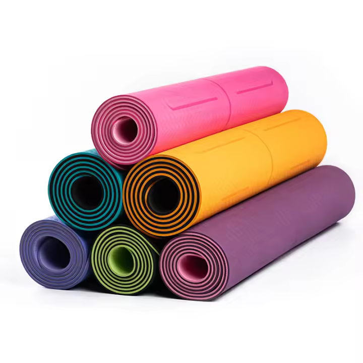 Estera de yoga TPE, estera de fitness para el hogar, antideslizante, absorción de impactos, silenciosa, engrosada, aislamiento acústico ensanchado, estera de ejercicio para saltar, estera de piso - 1