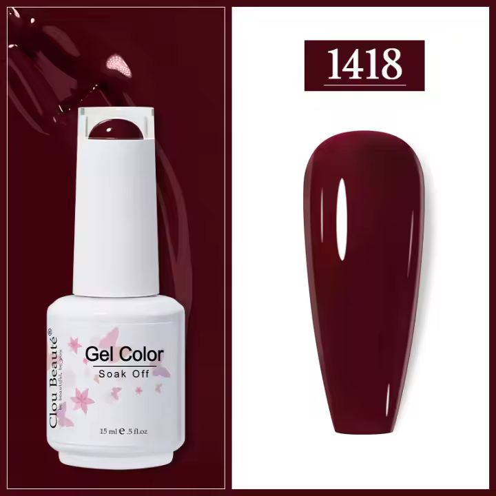 Esmalte de Uñas Clou Beaute Gel en Colores Rosa y Rojo para Serie Semi Permanente Arte de Uñas Top Coat de Lacado de Gel UV - 1