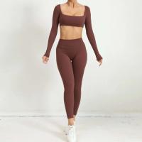 Nuevo TRE de 2 piezas, pantalones cortos deportivos, conjunto de body, ropa deportiva para mujer, traje de yoga para fortalecimiento de gimnasio - details 14