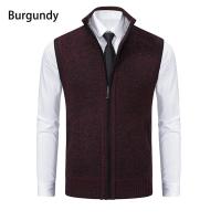Suéter sin mangas de punto para hombre, cárdigan de terciopelo de lana con cremallera, jerséis de cuello alto, Chaleco de punto - details 10