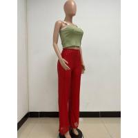 Moda femenina New -End Color sólido Pierna ancha con lentejuelas drapeadas Pantalones casuales para mujer - details 71
