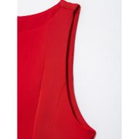 Vestido corto rojo de verano 2025 para mujer, con cuello redondo, sin mangas, línea A, mini, femenino, tipo camiseta sin mangas. - details 5