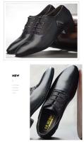 2024 zapatos con cordones puntiagudos de tamaño casual de cuero para hombres de vestir de negocios - details 1