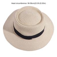Sombrero tejido de paja de estilo coreano a la moda, sombrero de ala ancha cóncavo con protección solar, sombrero de cubo, sombrilla de ala plana, sombrero de sol para mujer, playa - details 4
