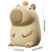Bonita luz nocturna de silicona de capibara de dibujos animados, lámpara de noche regulable de 2 engranajes, lámpara de noche para dormir recargable por USB para decoración de dormitorio de niños - details 10