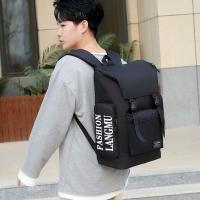 Mochila con letras a la moda para hombre, bolso multifuncional para ordenador portátil, bolso escolar para estudiante, bolso de hombro, mochila de lona de gran capacidad para estudiantes - details 4