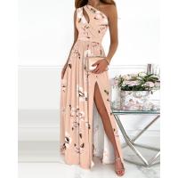 2025 Mujeres Alta Calidad Vestidos Mujeres Slant Hombre Hueco Temperamento Gradiente de Color Alta Split Vestidos Largos - details 10