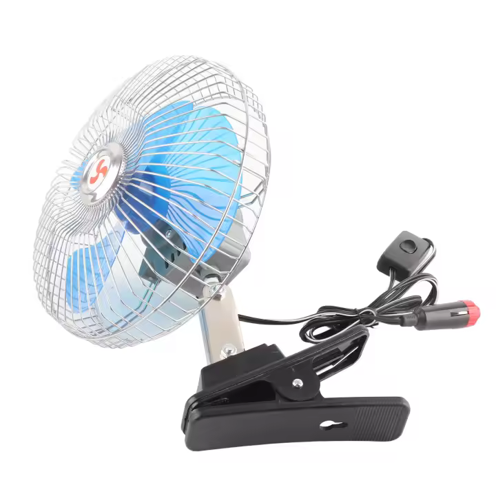 Mini ventilador oscilante de refrigeración portátil para coche, camión, tablero, 12V, 25W - 1