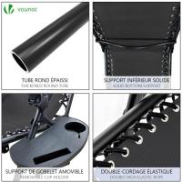 Jardín Multiposicionable Plegable, Gravedad Cero Reclinable, con Soporte para Bebidas y Reposacabezas Axtraíble, Carga máxima 120kg, Negro - details 3