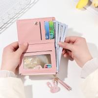 Bolso de cuero PU para mujer, monedero moderno, tarjetero, billetera corta, monedero con cremallera, carteras con paneles de retazos - details 6
