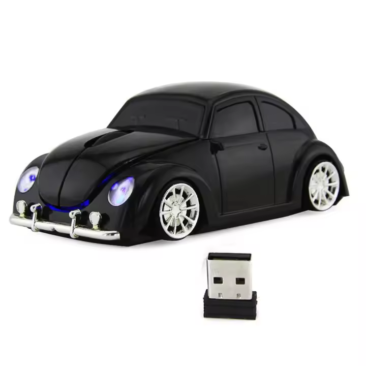 Ratón inalámbrico con forma de coche, inalámbrico con receptor, ratón de ordenador, baterías AAA, potencia de 1000DPI, ordenador óptico Mause - 1