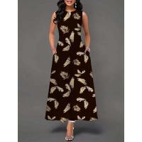 Women's Boho Long Dress Elegant Sleeveless Floral Print Casual Beach Party Summer Dress - details 40
