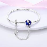 Pulsera de plata de ley 925 con forma de corazón y mariposa para mujer, brazalete de cadena de seguridad, compatible con abalorios originales, joyería - details 15