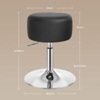 Taburete de Maquillaje Redondo Pequeño Giratorio de Altura Ajustable Taburete Bar Bajo PU para Tocador, Dormitorio, Oficina en Casa y Salón Blanco, BH14ws-1 - details 27