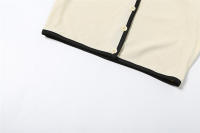 BUNO-Conjunto de 2 piezas de suéter de punto para mujer, cárdigan de manga corta recortada con solapa y minifalda, prendas de punto para mujer, trajes de Falda corta - details 11