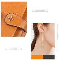 Billeteras largas de piel sintética para mujer, Cartera de marca de alta calidad, monedero clásico con cremallera, a la moda, n - details 3
