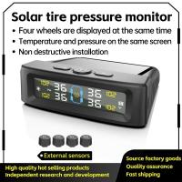Sistema de supervisión de presión de neumáticos, sistemas de alarma de seguridad para automóviles, carga automática Solar, Monitor de temperatura de neumáticos, TPMS para coche, 4 sensores - details 1