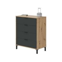 Habitdesign Comoda 3 Cajones Dormitorio LowCost Acabado en Roble Medidas: 77 cm (Ancho) x 80 cm (Alto) x 38 cm (Fondo) - details 7