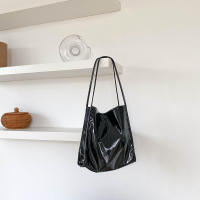 Hombro de charol de color sólido para mujer, bolso simple, bolso de compras informal para fin de semana, bolso de mano - details 9