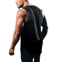 Camiseta sin mangas de malla para hombre, chaleco de Fitness, culturismo, entrenamiento, gimnasio, moda de verano - details 8