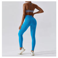 FREES COPES Pantalones deportivos de cintura alta sin costuras para correr y hacer ejercicio, leggings de yoga sin costuras - details 2