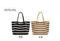 Bolso de Mano Lazy Wind Holiday Bolso de Lona Portátil de Gran Capacidad con Tiras Blancas y Negras para las Axilas - details 6