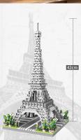Bloques de construcción de vista de calle de la torre de París, Mini Diamante, ensamblaje de piezas pequeñas, juguete - details 4