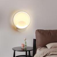 Lámpara de Pared LED Goeco Aplique Pared Interior 12W Luz de Pared Redonda Iluminación de Pared Blanco Cálido 300 Material Metálico con Vidrio Ornamento Lente LED - details 3