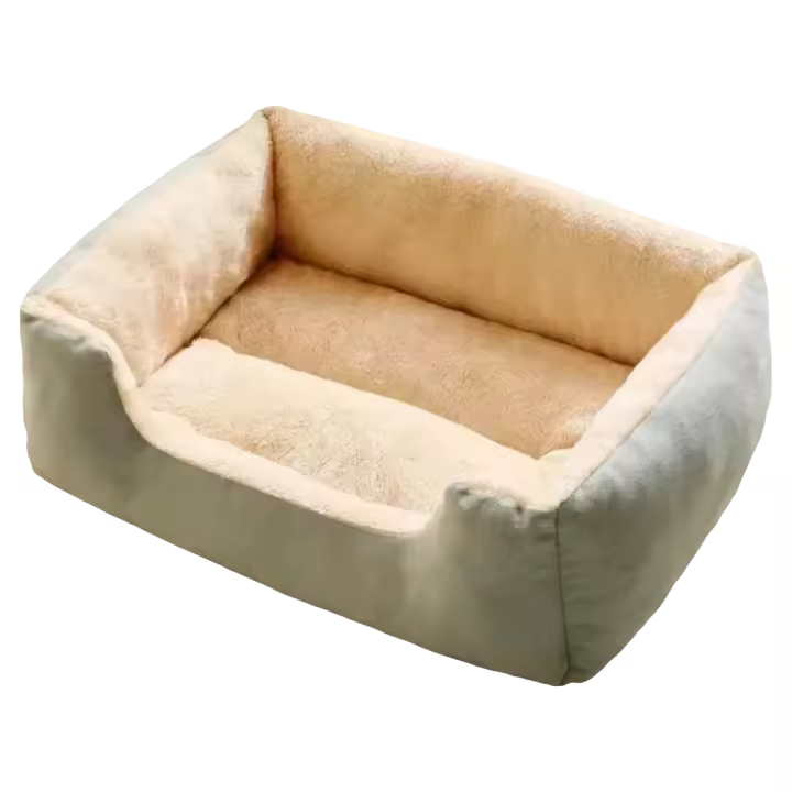 Cama De Gato Sofá De Peluche Suave Para Perro Cuadrado Grueso Y Cálido Funda De Almohada De Mascota Lavable Suministros Para Mascotas Tamaño Mediano Y Pequeño - 1