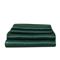 Conjunto de sábanas ajustadas lisas con satén de imitación, ropa de cama cómoda y sedoso para dormitorio, 4 unidades - details 16