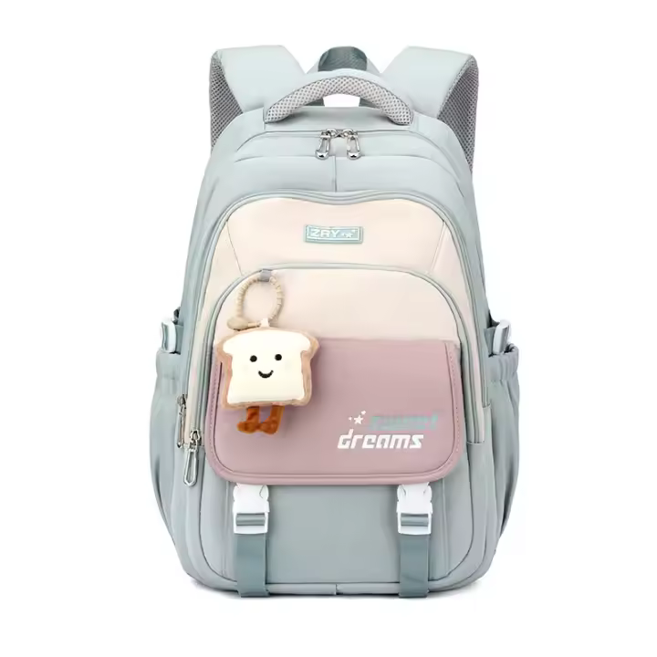 Mochila Escolar Kawaii OKKID Multiple Bolsillos para Primaria y Secundaria - 1