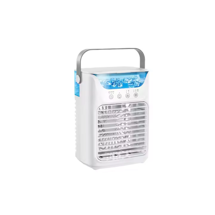 Enfriador de aire USB pequeño, mini enfriador de aire, aire acondicionado personal de 3 velocidades, 700 ml, tanque de agua grande - 1