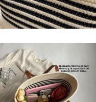 Bolso de estilo francés para mujer, gran capacidad, nuevo bolso versátil de hombro tejido de paja, bolso de mano para vacaciones en la playa - details 6