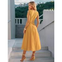 Temperamento elegante falda con tirantes y cuello en V para mujer vestido de verano nuevo en forma de A 2025 - details 13